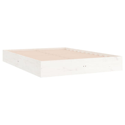 Bed Frame without Mattress White Solid Wood 120x200 cm