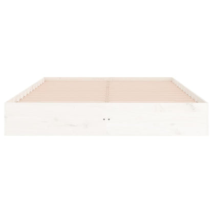 Bed Frame without Mattress White Solid Wood 120x200 cm