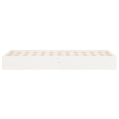 Bed Frame without Mattress White Solid Wood 75x190 cm Small Single