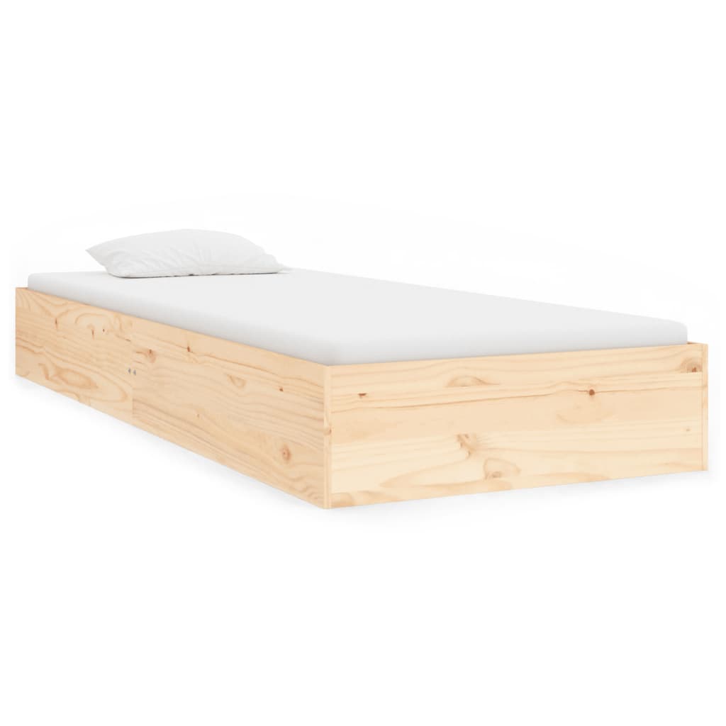 Bed Frame without Mattress Solid Wood 90x190 cm Single Single