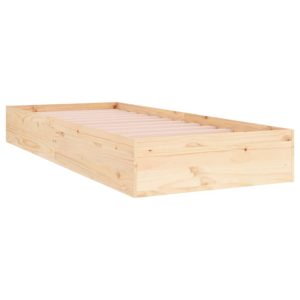Bed Frame without Mattress Solid Wood 90x190 cm Single Single