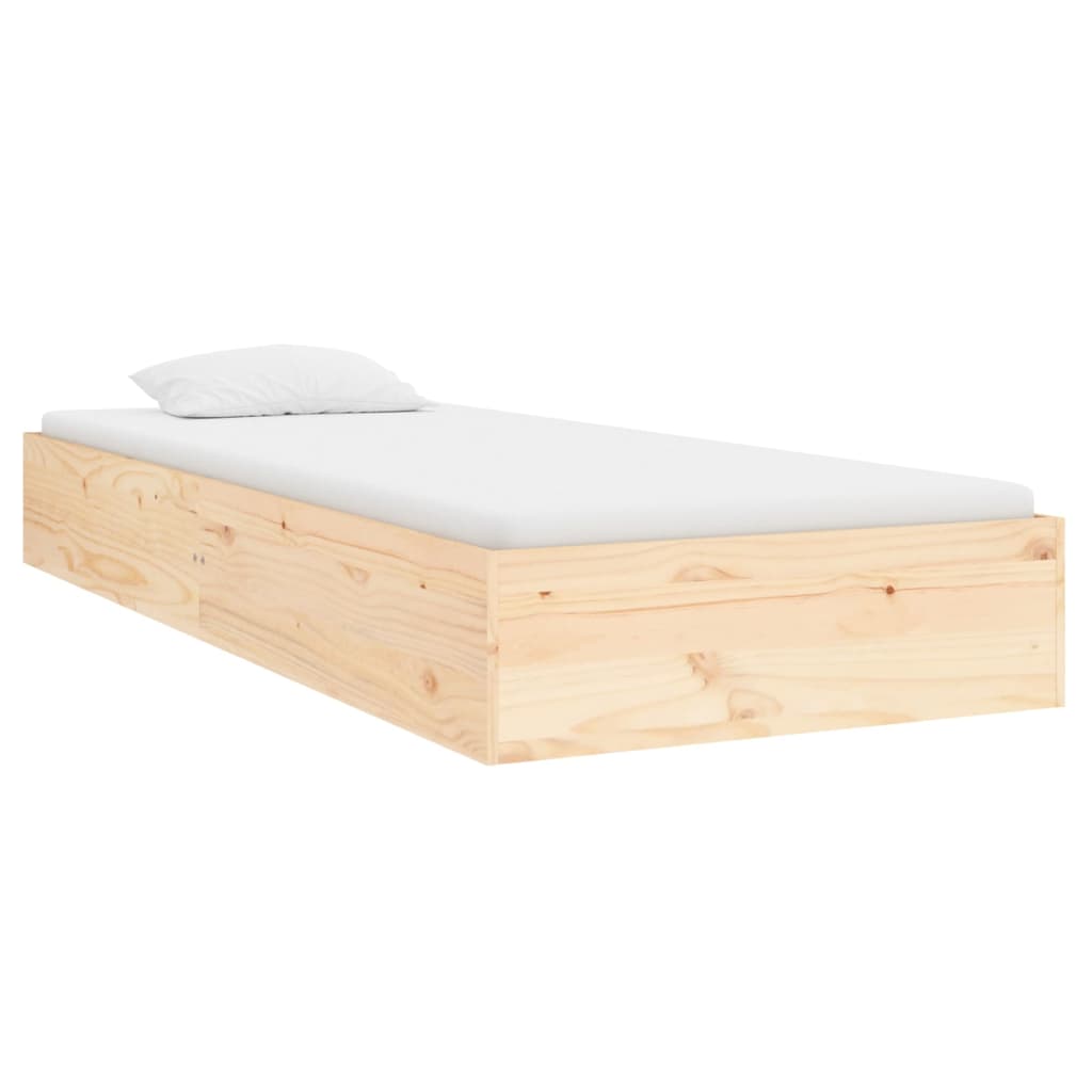 Bed Frame without Mattress Solid Wood 90x190 cm Single Single