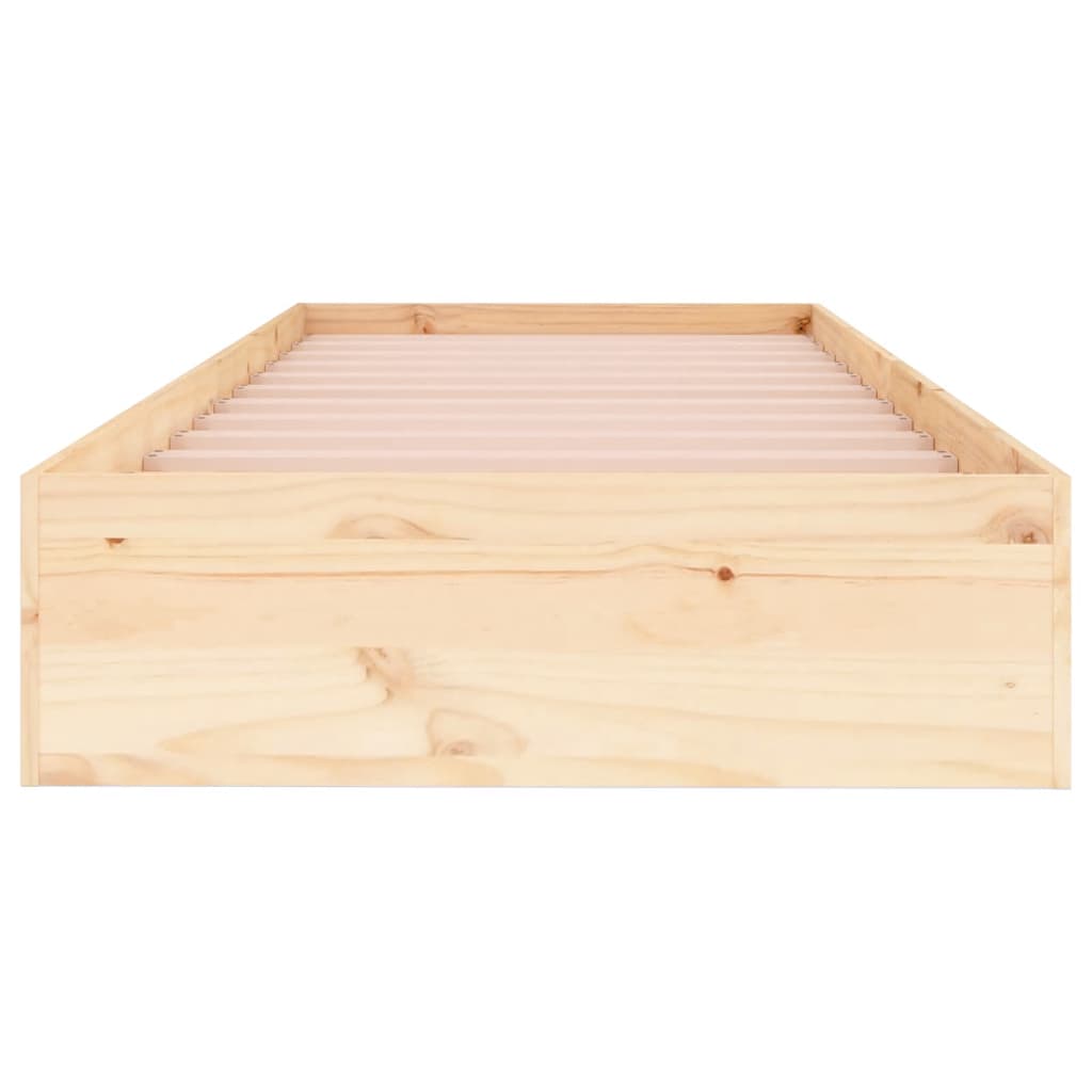 Bed Frame without Mattress Solid Wood 90x190 cm Single Single