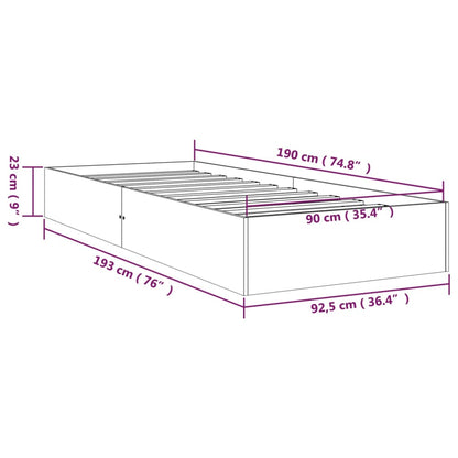 Bed Frame without Mattress Solid Wood 90x190 cm Single Single
