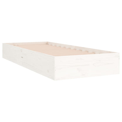 Bed Frame without Mattress White Solid Wood 90x190 cm Single Single