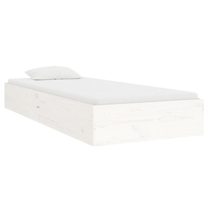 Bed Frame without Mattress White Solid Wood 90x190 cm Single Single