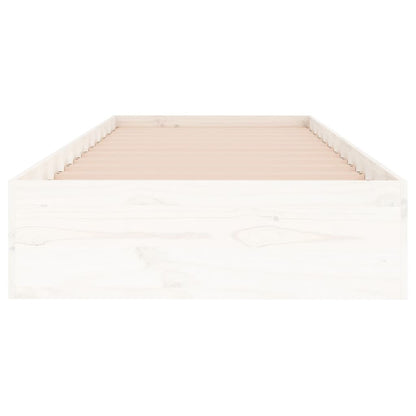 Bed Frame without Mattress White Solid Wood 90x190 cm Single Single