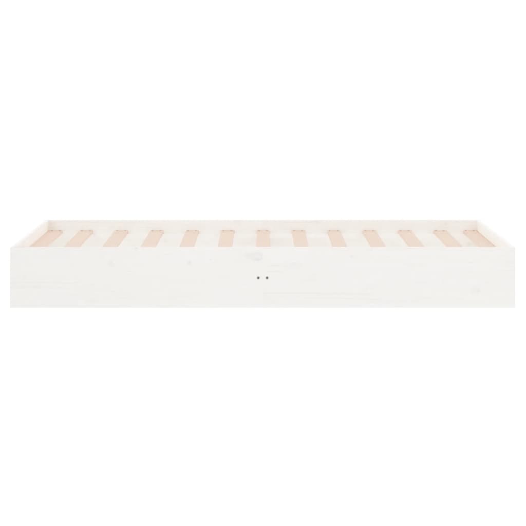 Bed Frame without Mattress White Solid Wood 90x190 cm Single Single