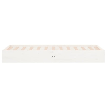 Bed Frame without Mattress White Solid Wood 90x190 cm Single Single