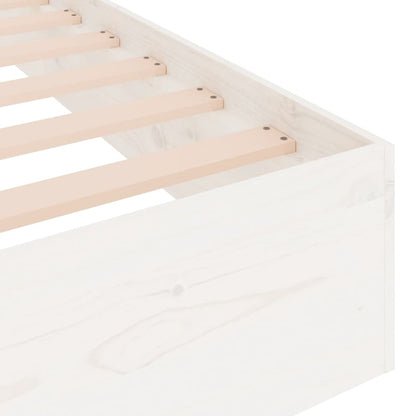Bed Frame without Mattress White Solid Wood 90x190 cm Single Single
