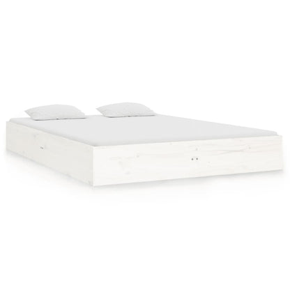 Bed Frame without Mattress White Solid Wood 120x190 cm Small Double