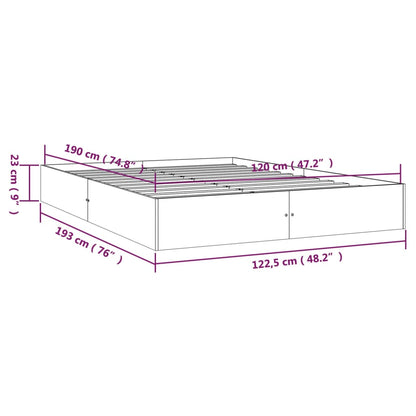 Bed Frame without Mattress White Solid Wood 120x190 cm Small Double