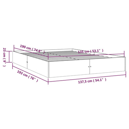 Bed Frame without Mattress Solid Wood 135x190 cm Double Double