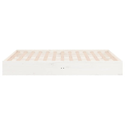 Bed Frame without Mattress White Solid Wood 135x190 cm Double Double
