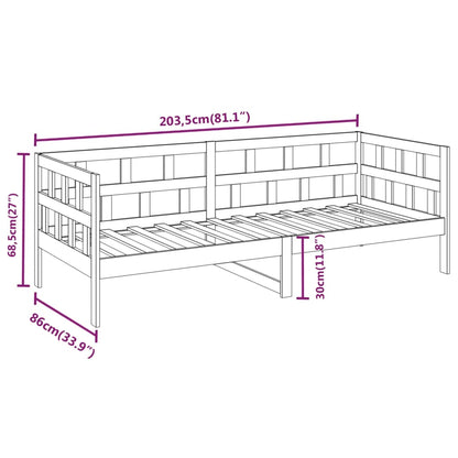 Day Bed without Mattress Solid Wood Pine 80x200 cm