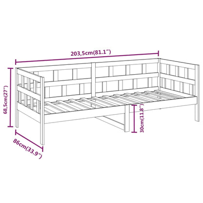 Day Bed without Mattress White Solid Wood Pine 80x200 cm