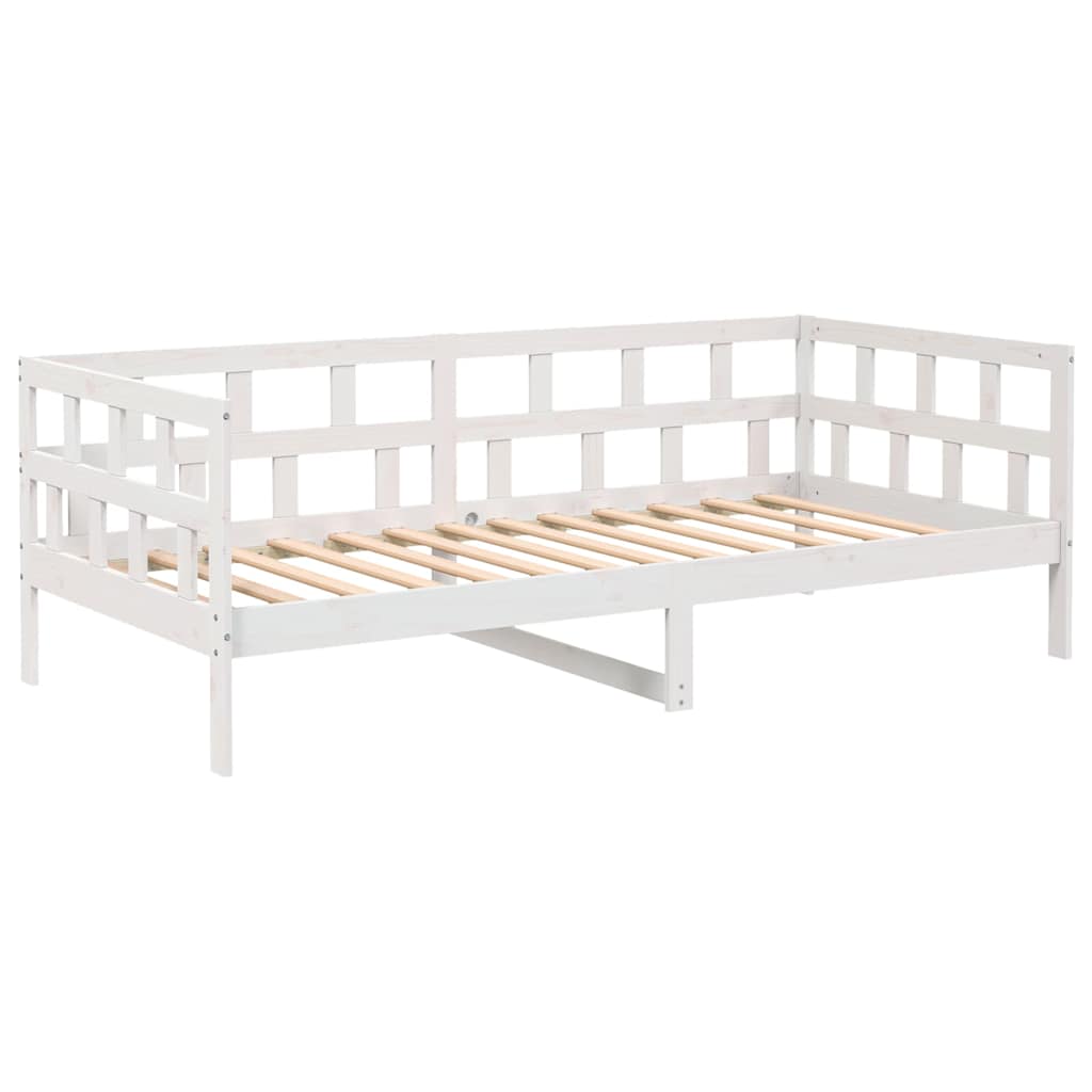 Day Bed without Mattress White Solid Wood Pine 90x190 cm Single