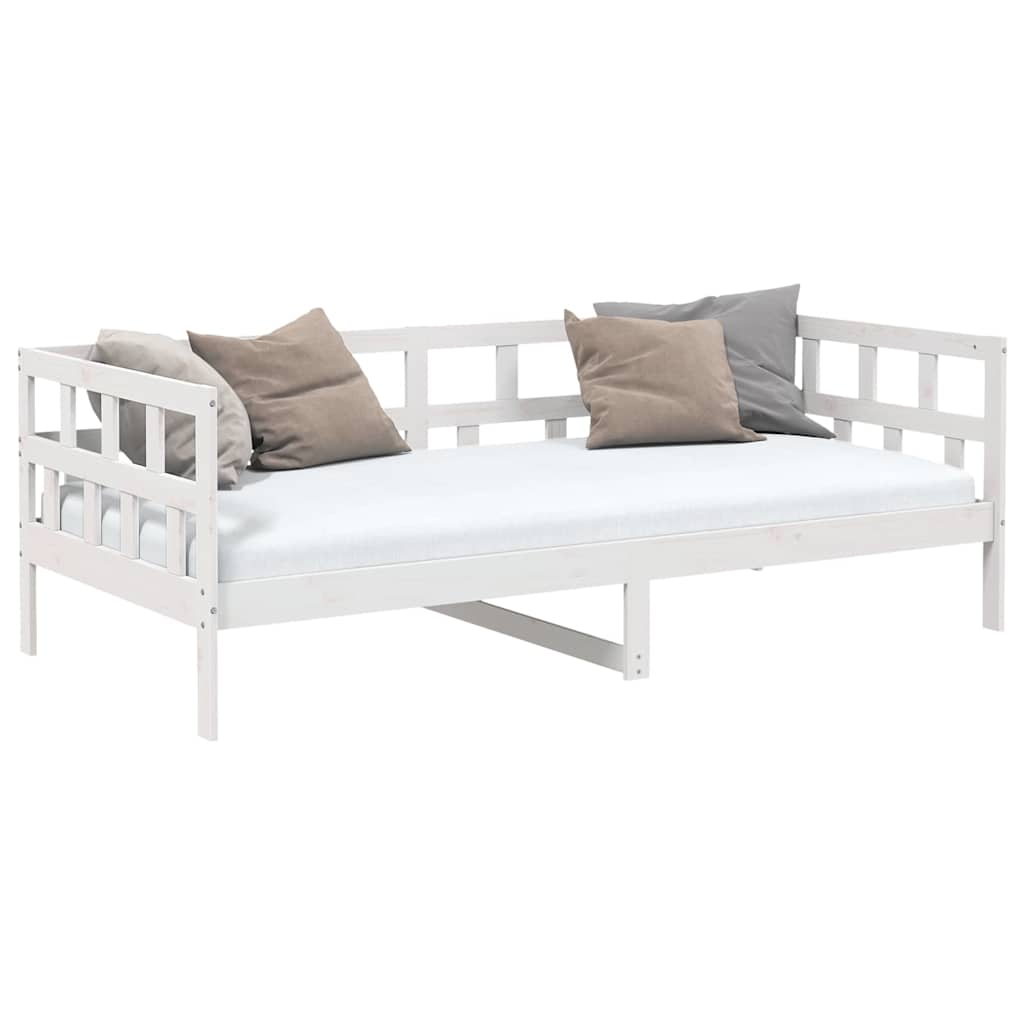 Day Bed without Mattress White Solid Wood Pine 90x190 cm Single