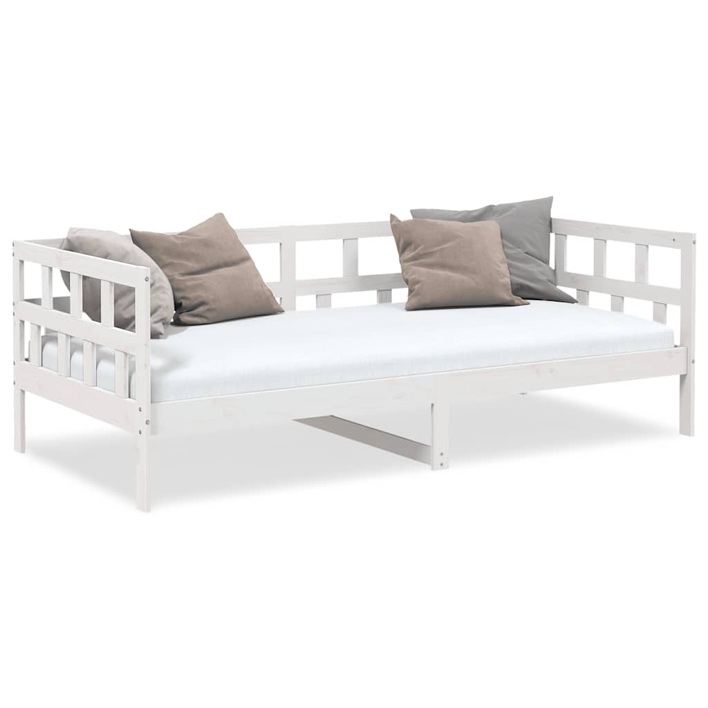 Day Bed without Mattress White Solid Wood Pine 90x190 cm Single