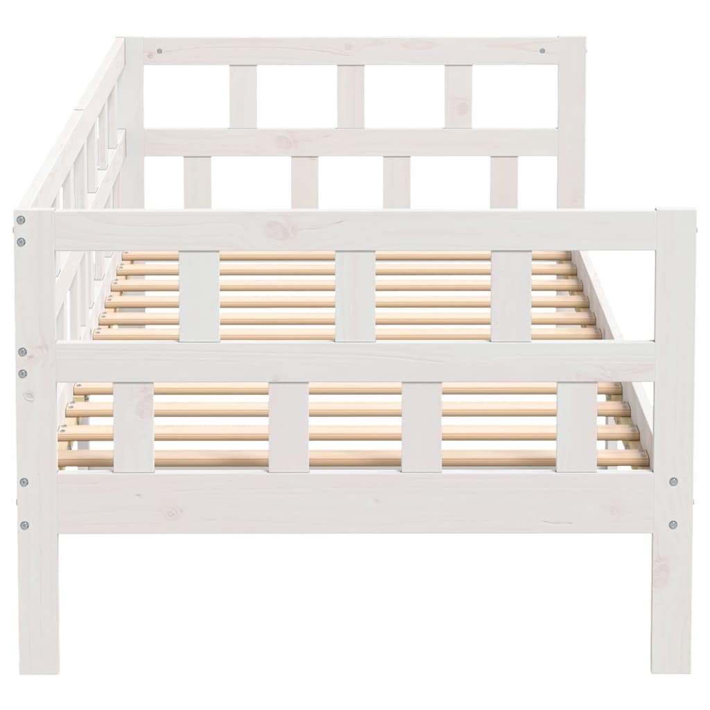 Day Bed without Mattress White Solid Wood Pine 90x190 cm Single