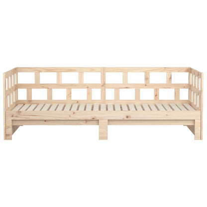Pull-out Day Bed without Mattress Solid Wood Pine 2x(90x200) cm