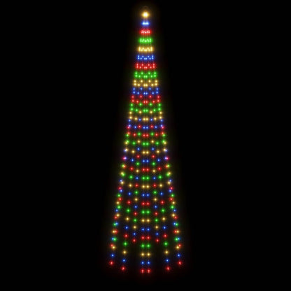 Christmas Tree on Flagpole Colourful 310 LEDs 300 cm