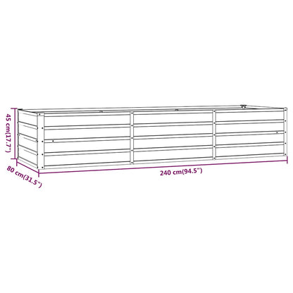 Garden Raised Bed Rusty 240x80x45 cm Corten Steel
