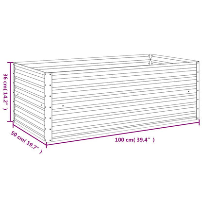 Garden Raised Bed 100x50x36 cm Corten Steel