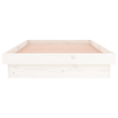 LED Bed Frame without Mattress White 100x200 cm Solid Wood