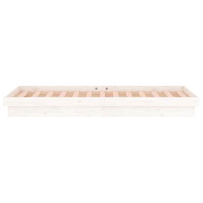 LED Bed Frame without Mattress White 100x200 cm Solid Wood