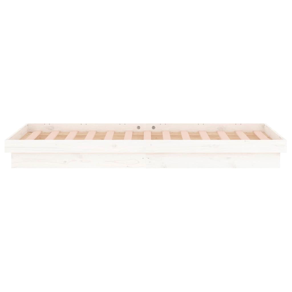 LED Bed Frame without Mattress White Small Single Solid Wood