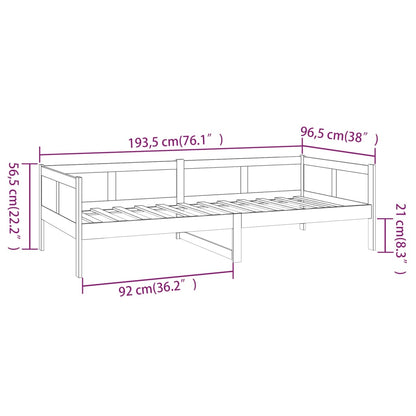Day Bed without Mattress Honey Brown Solid Wood Pine 90x190 cm Single