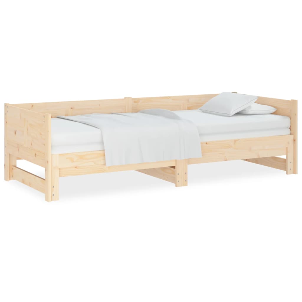 Pull-out Day Bed without Mattress Solid Wood Pine 2x(80x200) cm