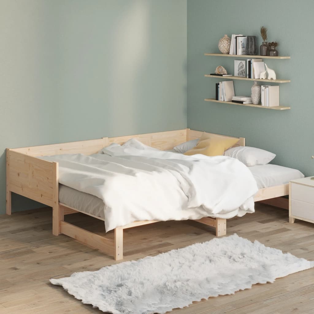 Pull-out Day Bed without Mattress Solid Wood Pine 2x(80x200) cm