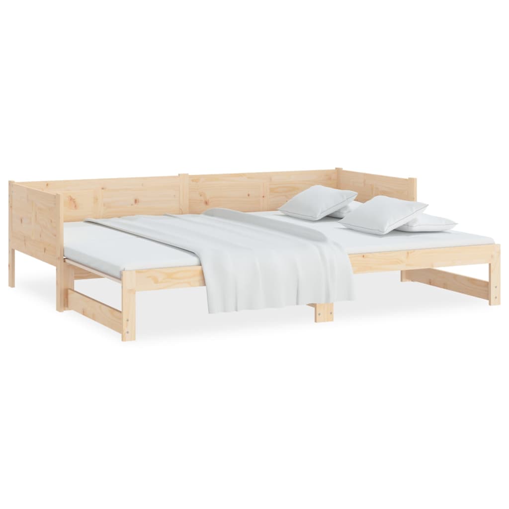 Pull-out Day Bed without Mattress Solid Wood Pine 2x(80x200) cm
