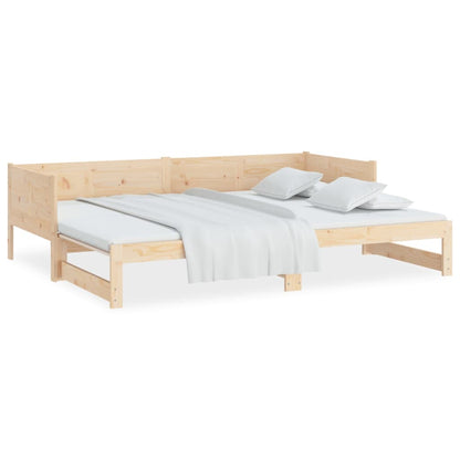 Pull-out Day Bed without Mattress Solid Wood Pine 2x(80x200) cm