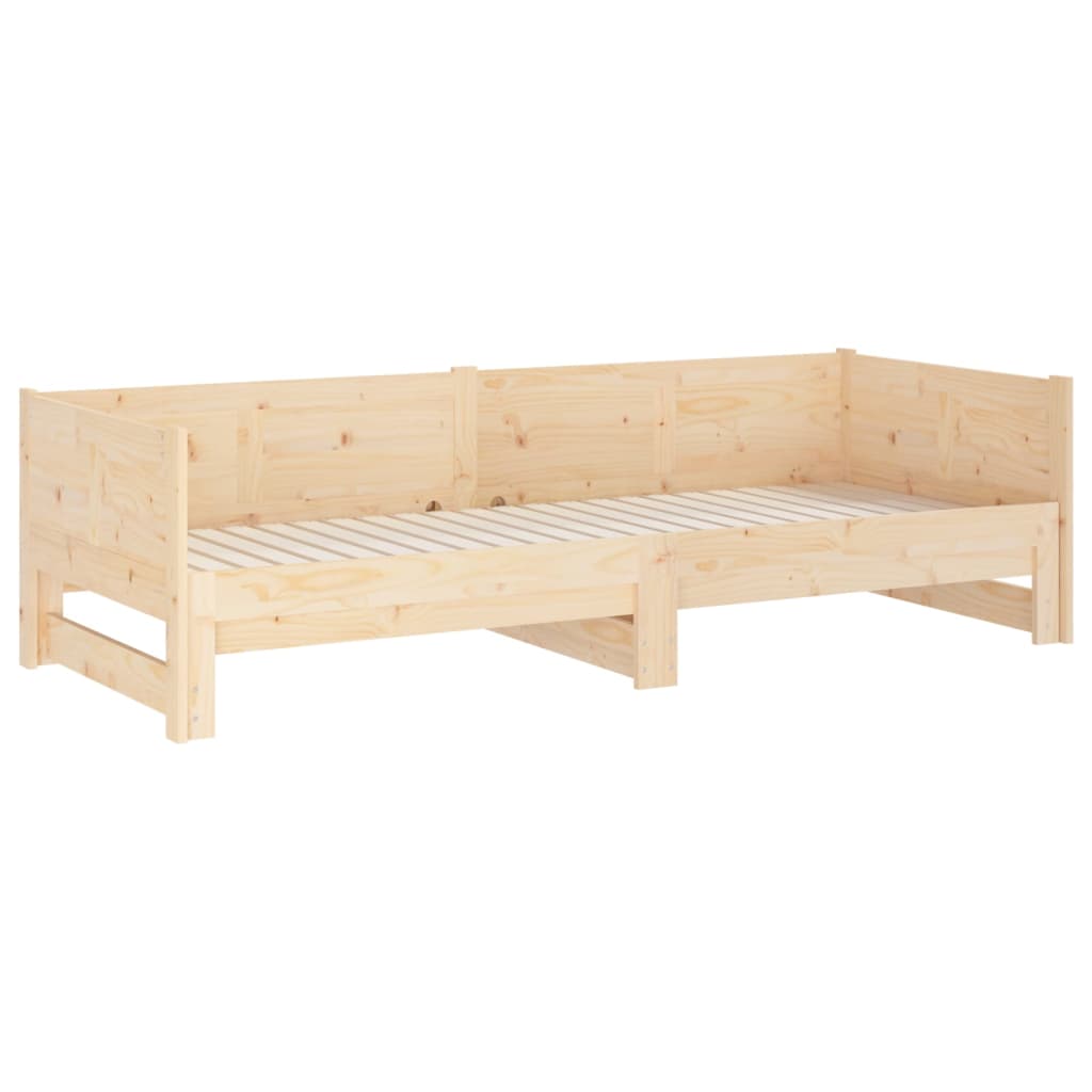 Pull-out Day Bed without Mattress Solid Wood Pine 2x(80x200) cm