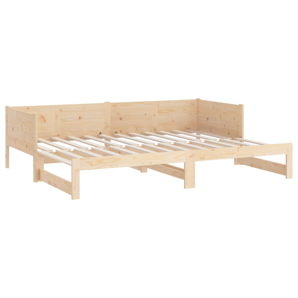 Pull-out Day Bed without Mattress Solid Wood Pine 2x(80x200) cm