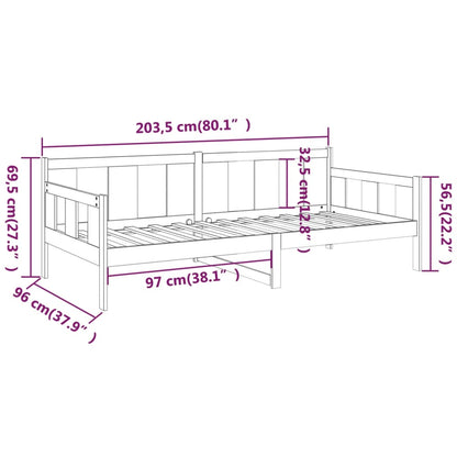Day Bed without Mattress Solid Wood Pine 90x200 cm