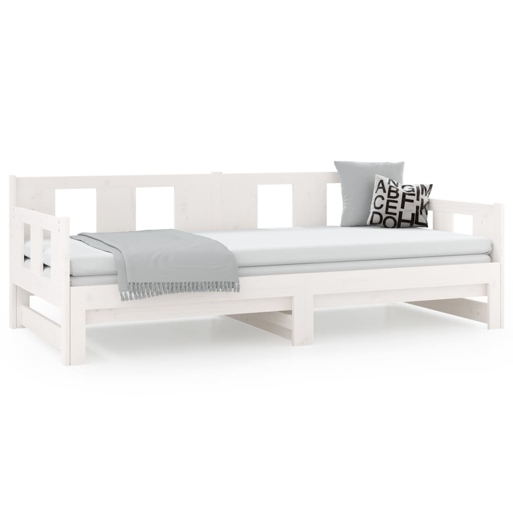 Pull-out Day Bed without Mattress White 2x(80x200) cm
