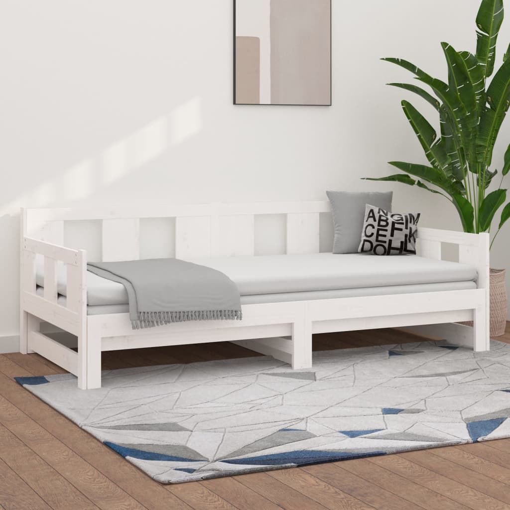 Pull-out Day Bed without Mattress White 2x(80x200) cm