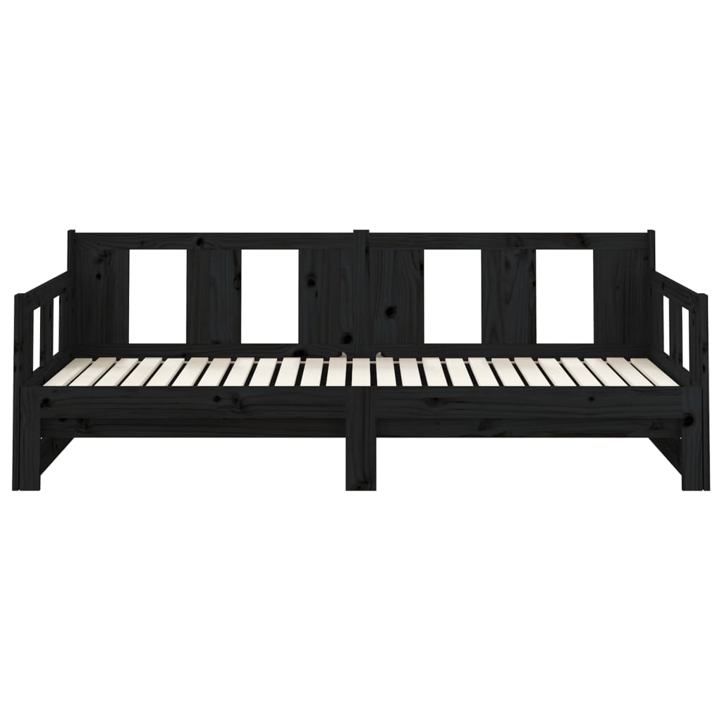Pull-out Day Bed without Mattress Black 2x(80x200) cm