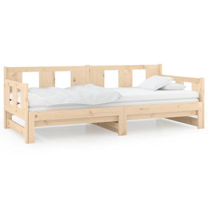 Pull-out Day Bed without Mattress Solid Wood Pine 2x(90x190) cm