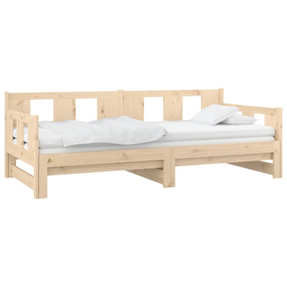 Pull-out Day Bed without Mattress Solid Wood Pine 2x(90x190) cm