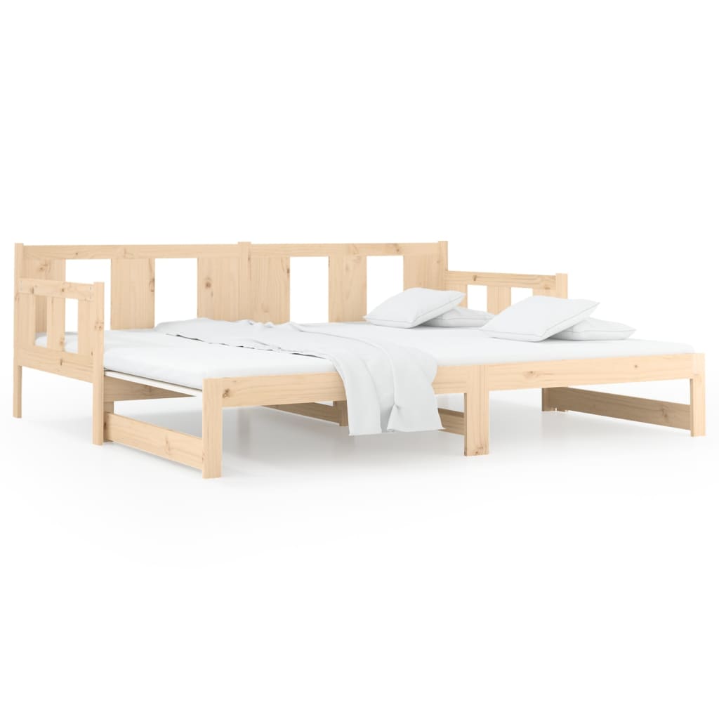 Pull-out Day Bed without Mattress Solid Wood Pine 2x(90x190) cm