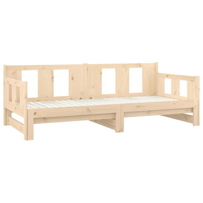 Pull-out Day Bed without Mattress Solid Wood Pine 2x(90x190) cm