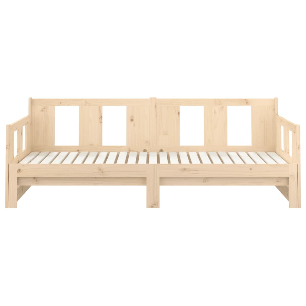 Pull-out Day Bed without Mattress Solid Wood Pine 2x(90x190) cm