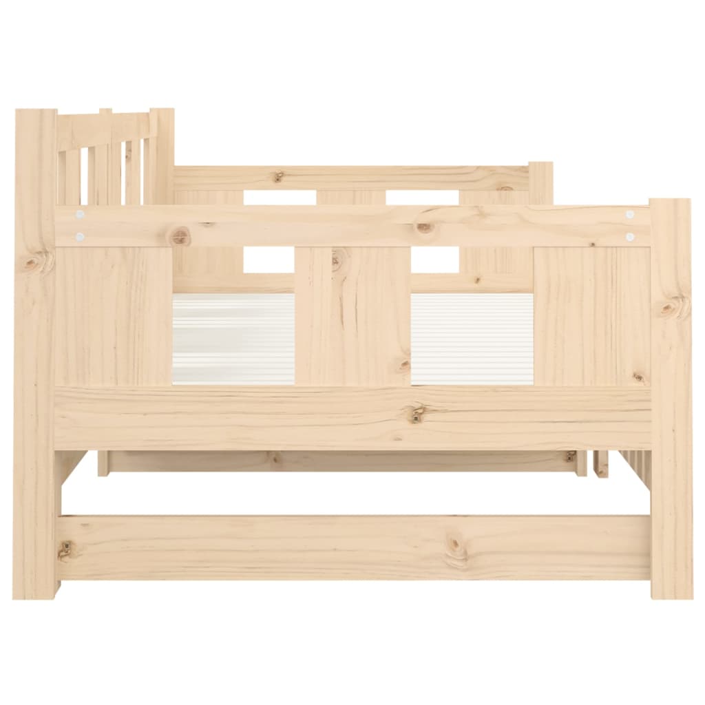 Pull-out Day Bed without Mattress Solid Wood Pine 2x(90x190) cm