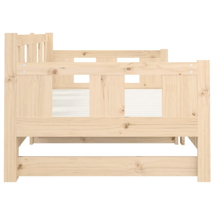 Pull-out Day Bed without Mattress Solid Wood Pine 2x(90x190) cm