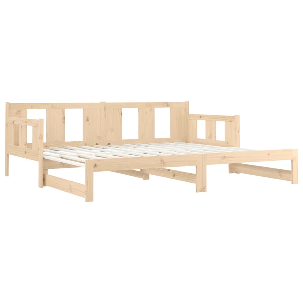 Pull-out Day Bed without Mattress Solid Wood Pine 2x(90x190) cm